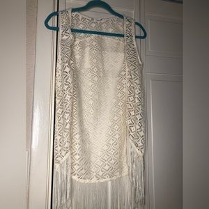 Diazy Lace crochet cardigan sleeveless cover up vest